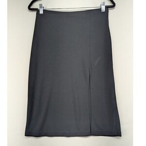 EXPRESS Black Midi Skirt with Side Slit Women's Size S